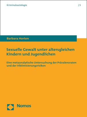 cover image of Sexuelle Gewalt unter altersgleichen Kindern und Jugendlichen